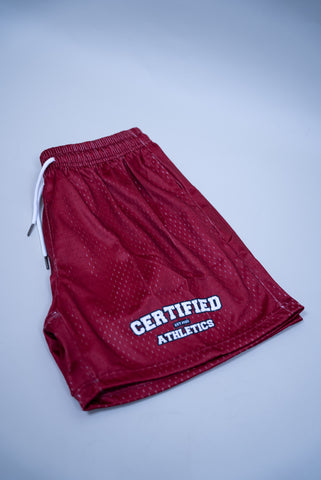 Burgandy Mesh Shorts